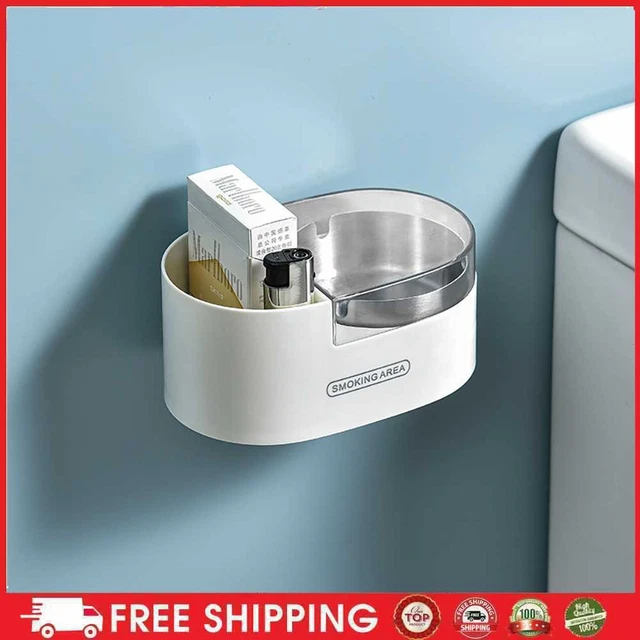 Cenicero de baño para montaje en pared, montaje en pared, cenicero con cubierta