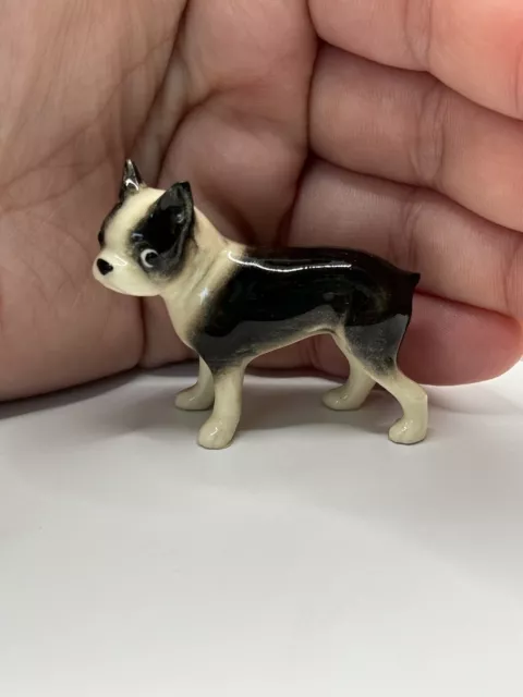 Retired Hagen Renaker Ceramic Boston Terrier Dog Figurine Vintage
