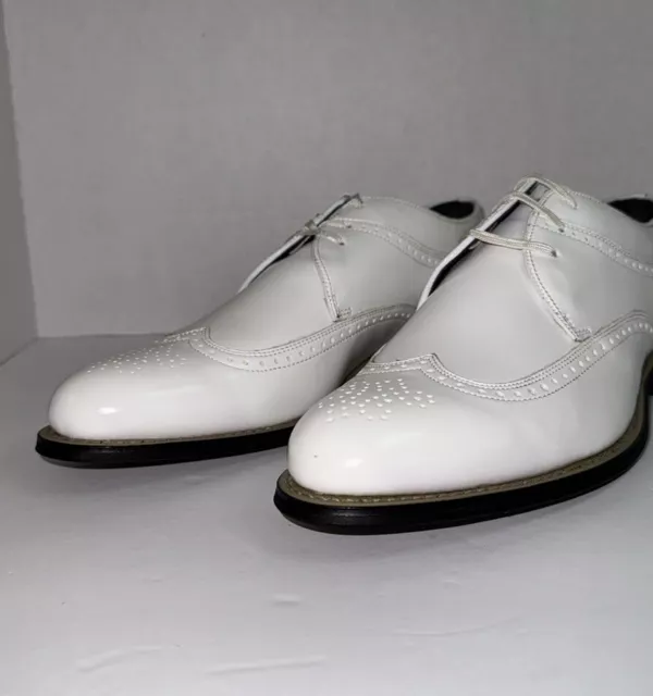 Stacy Adams Dayton White Patent Leather Shoes