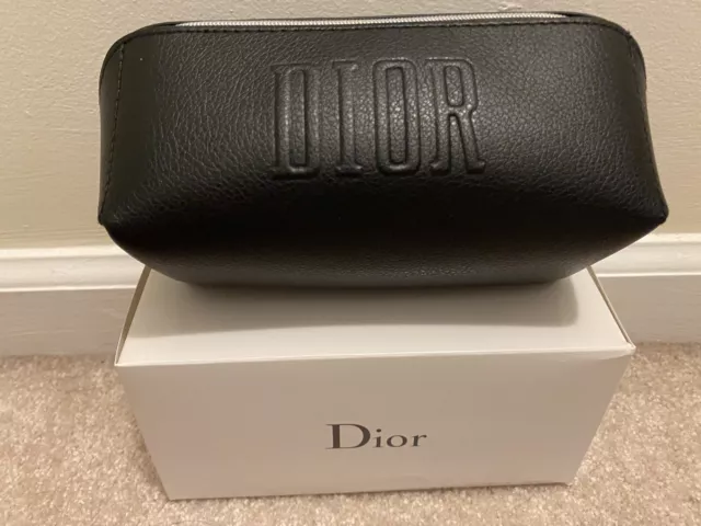 NIB DIOR Beauty Logo Black Case Cosmetic Makeup Bag Pouch Clutch 💯Authentic