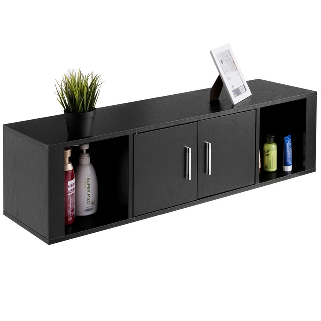 WALL MOUNTED FLOATING Desk Hutch Wall Shelf Storage Shelves