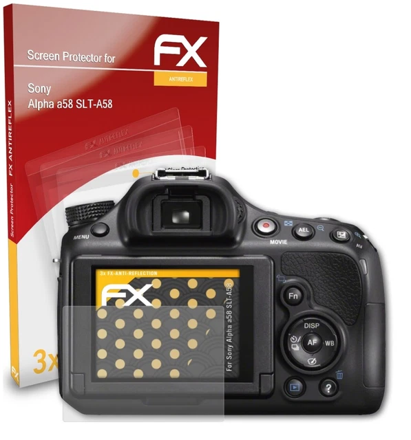 atFoliX 3x Screen Protection Film for Sony Alpha a58 SLT-A58 matt&shockproof