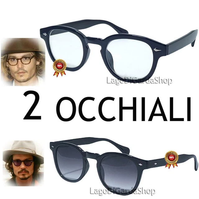 2 PAIA Occhiali da sole Uomo Johnny Depp CR7 Stile Moscot Stark Neutre a sfumare