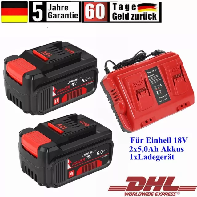 6,0Ah Akku/Doppelladegerät Für Einhell 18V Power X-Change PXC Ersatzakku LED