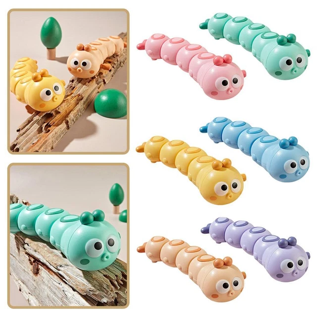 1pc Plastic Caterpillar Wind Up Toy Funny Clockwork S7 Educatio Rocking Kid H0Z3