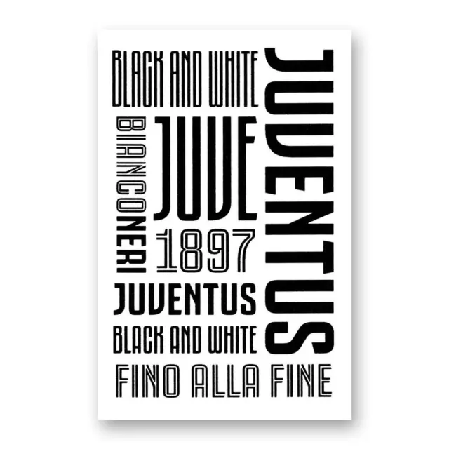 Adesivo Sticker Varie Scritte Grafiche Juventus Piccolo 10 x 19 cm PVC