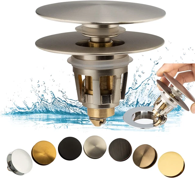 Universal Bathroom Sink Drain Stopper, Fits Most Pop-Up Drains for Vessel Sink L