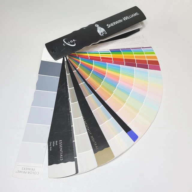 SHERWIN WILLIAMS PAINT Chip Color Sample Swatch FAN DECK Book 2001 20.