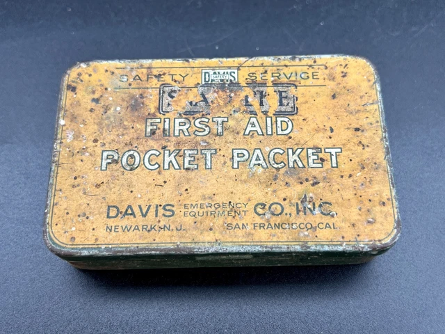 Vintage Snake Bite Kit First Aid Pocket Packet by Davis in Original Tin Box