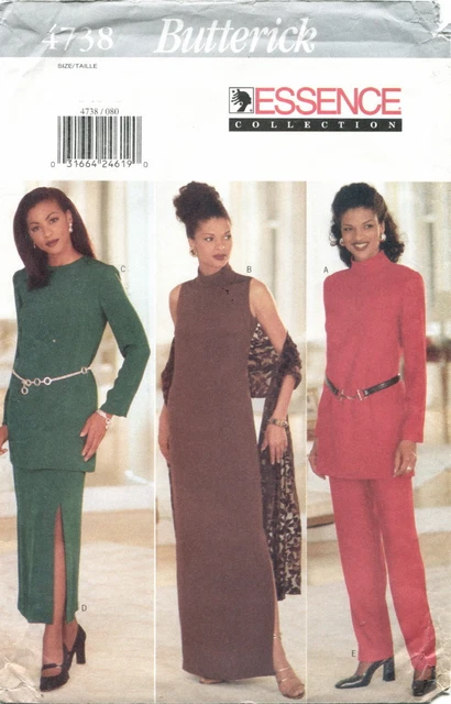 Butterick 4738 Misses Dress Tunic Pants Shawl Sewing Pattern Uncut