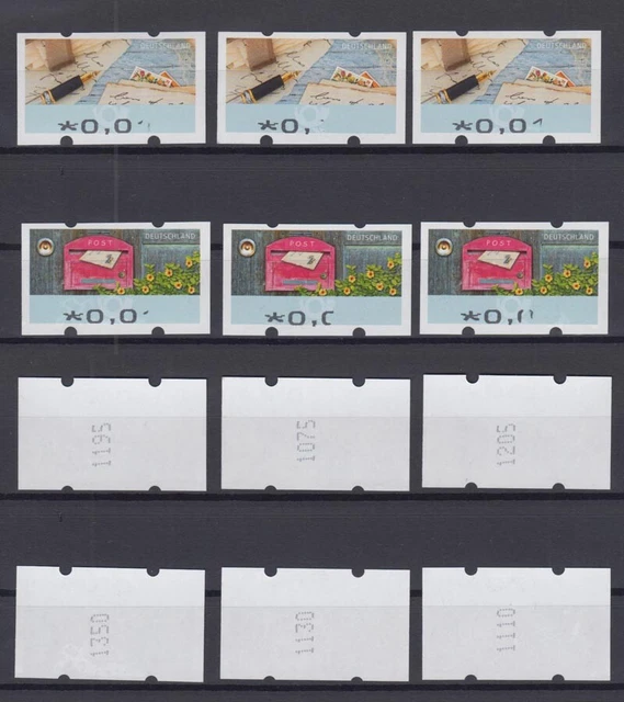 Bund ATM 2017 Mi.8+9 Fehldruck 6 verschiedene mit verstümmelter Aufdruck ** /38