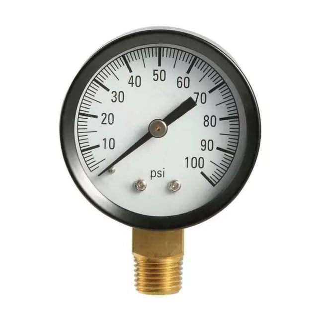 Pressure Gauge For Air Compressor Water Oil Gas 1/4" NPT Lower Mount 100PSI OZ