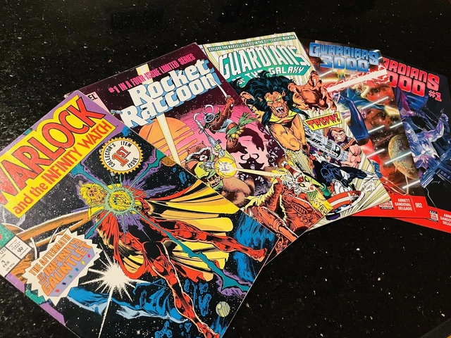 5x Comic Lot: Rocket Raccoon #1 (Marvel 1985), Warlock Infinity Watch, Guardians