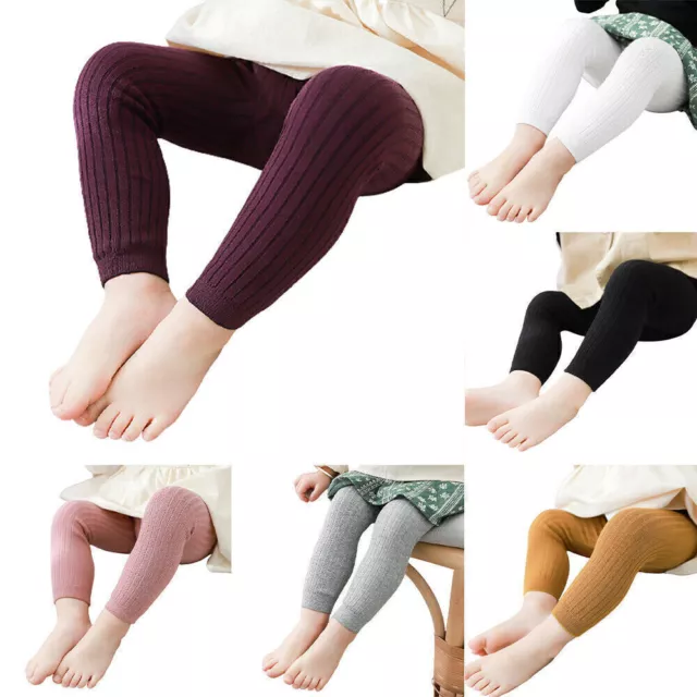 Toddler Kids Girls Striped Leggings Elastic Waist Skinny Stretch Pants Trousers