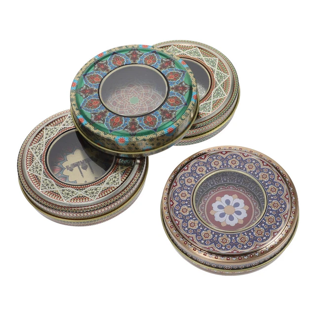 4 Pcs Boîtes D'emballage Boite Étain Safran Pilulier Pot De Bougie