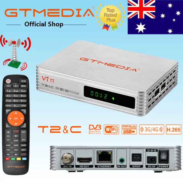 FHD Digital TV Tuner Set Top Box Media Play DVB-T/T2 Receiver USB Recording WIFI