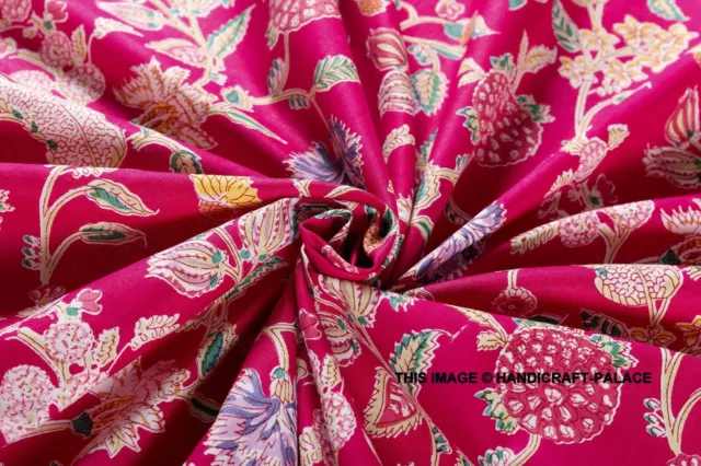 Indio Handmade Rosa Paraíso Algodón Estampado Tela Confección Por 4.6m Costura