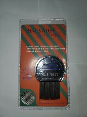 Nit Hit In Innovative Lice Comb. Stainless Steel. Double Spiral Teeth.