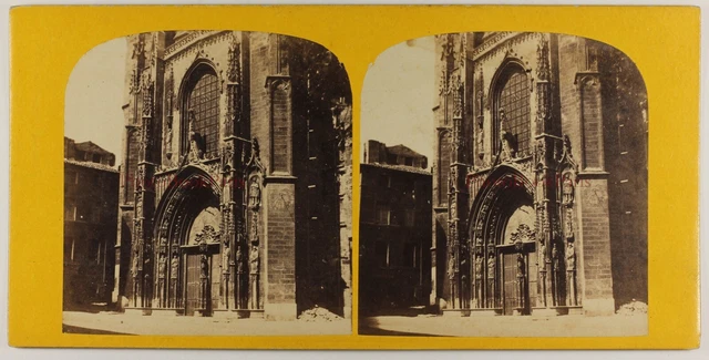 Frankreich Aix Portal De Saint-Sauveur c1865 Foto Stereo Vintage Albumin P70L4n