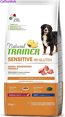 Natural Trainer Sensitive No Gluten Cibo per Cani Adulti Con Maiale - 12Kg