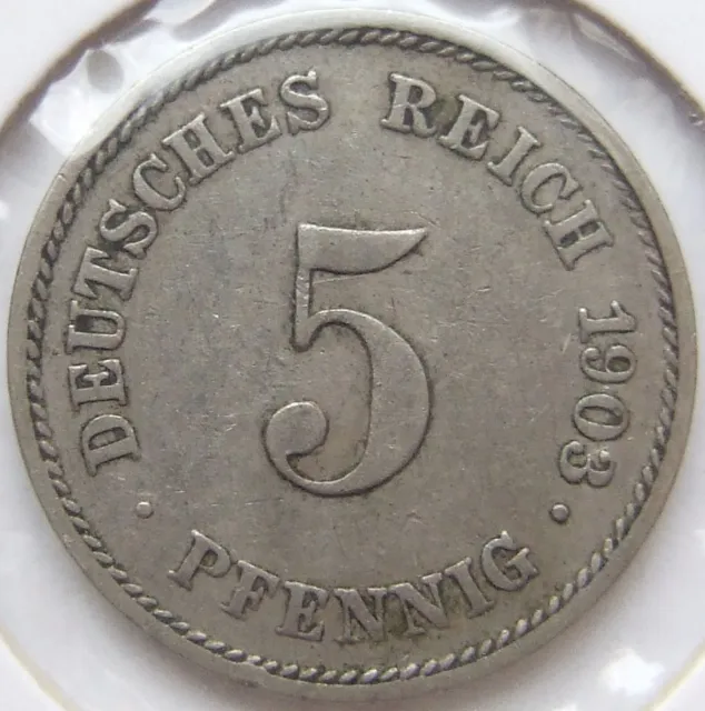 Münze Deutsches Reich Kaiserreich 5 Pfennig 1903 E in Sehr schön