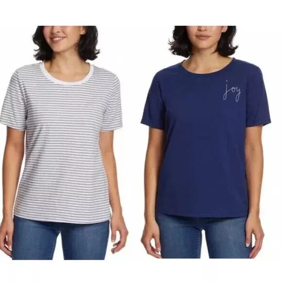 2 Pack Ella Moss Women’s Perfect Tee Flattering Fit Ultra Soft Pick Size Color