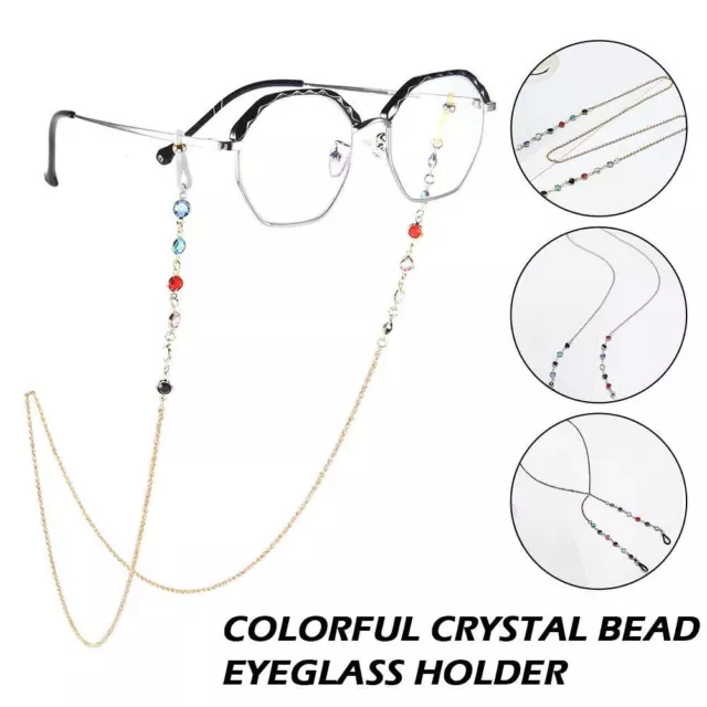 Colorful Crystal Bead Eyeglass Holder Fashion Glasses Chain For Women Eyewe Y5F1 2