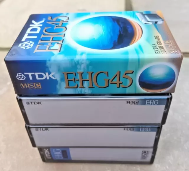 4 x TDK EHG E-HG VHSC VHS-C Recordable Video Cassette Tapes (1x sealed, 3x used)