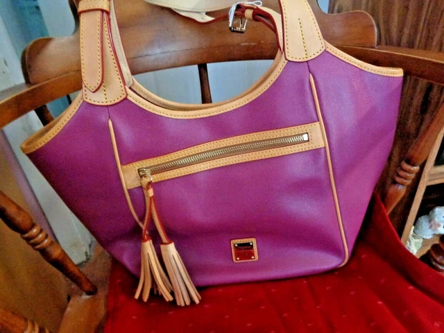 Dooney & Bourke Large Pursemagenta /Tan  Double Handle/Shoulder Beautiful Color