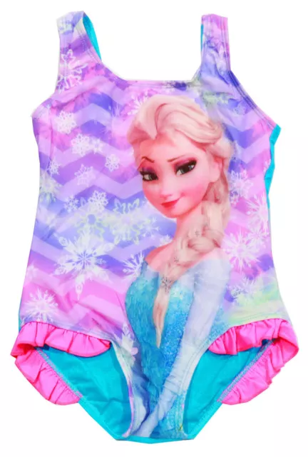 New Kids Swimsuit Girls Disney Frozen Elsa Bathers Trunk Swimwear Beach Au
