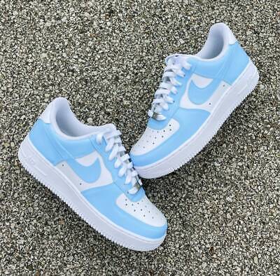 🏀 Nike Air Force 1 Custom Low Two Two Baby Blue White Shoes Men Women Kids UNC