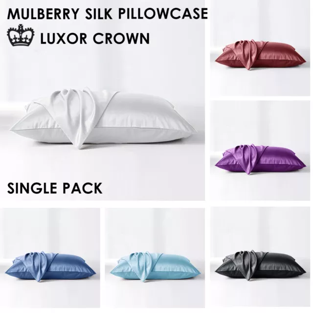 100% Mulberry Silk One Side Pillow Case Slip Protector Genuine 25 Momme Silk 1PC