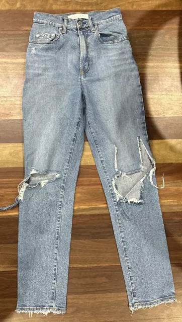 Nobody Frankie Jean Ankle Stretch Jeans in Mid Wash Blue - Size 24 Fit 6