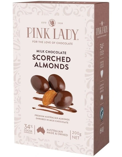 PINK LADY - Milk Chocolate Scorched Almonds (200g Box) $8.67 - PicClick AU