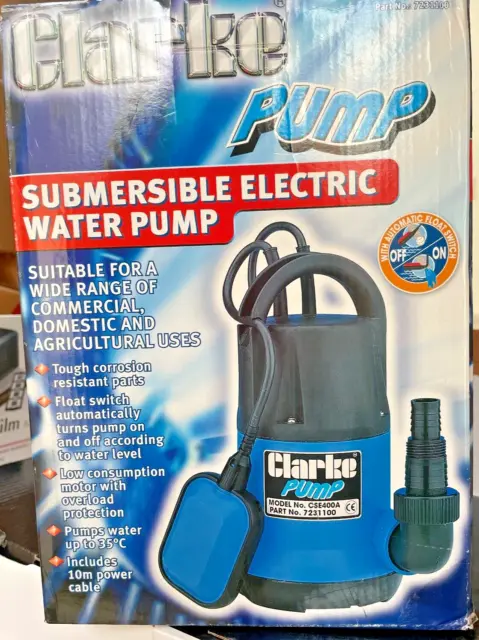 Clarke Submersible Water Pump Clean Dirty 400W Automatic Flood Pump Cse400A