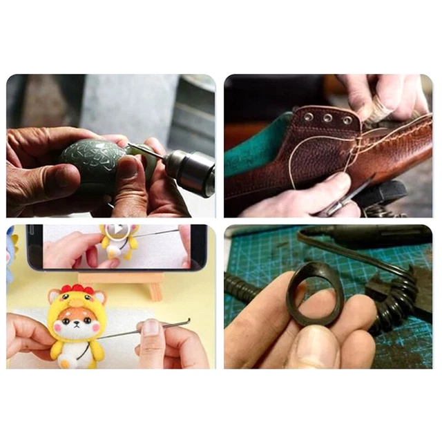 2 piezas protectores/protectores para dedos de fieltro con aguja de cuero suave dedo índice pulgar q