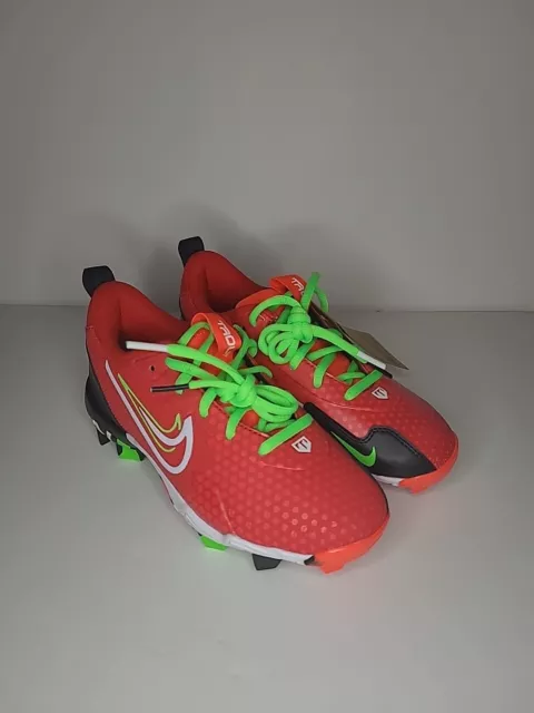 Nike Force Trout 9 FastFlex Youth Size 2Y Baseball Cleats Red Green FV8032-600