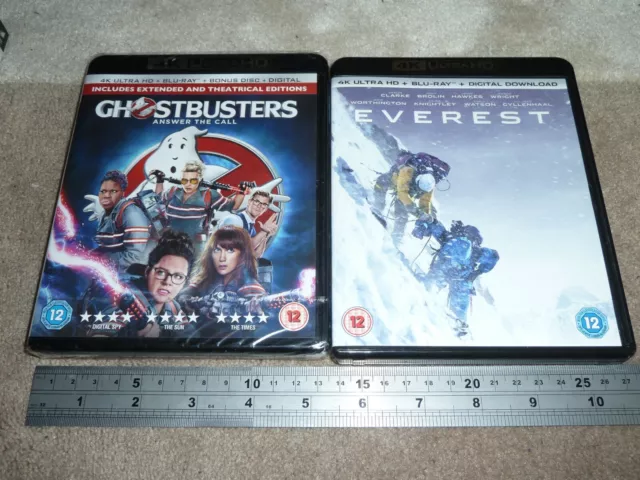 Everest + New Ghostbusters Answer Call Movies 4K Ultra Hd Uhd Hdr + Bluray Films