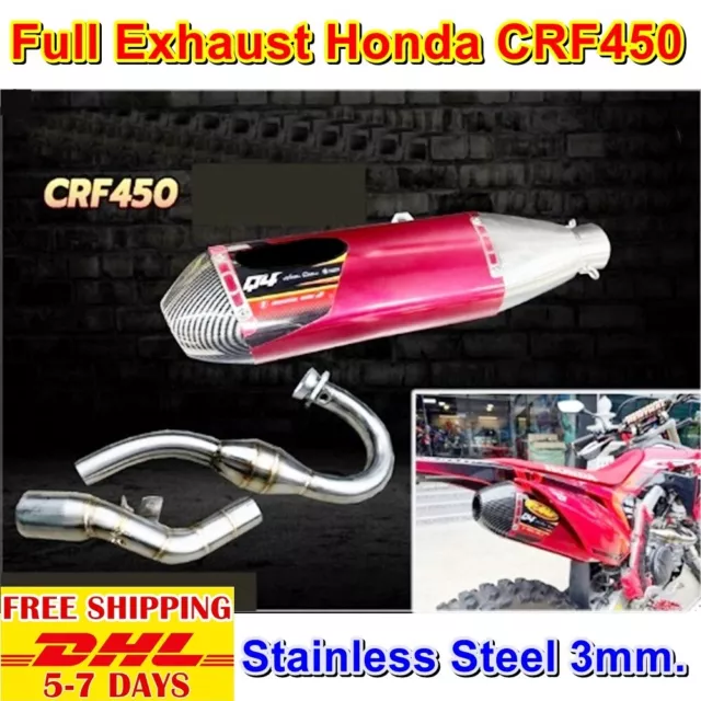S17 Red Exhaust Full system For Honda Crf450r Muffler Pipe Crf 450 Crf450 New