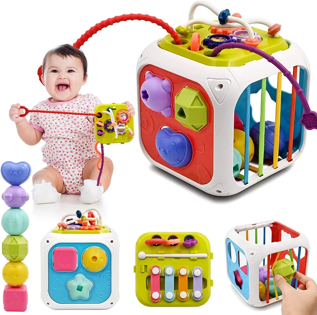 Do-Electr Busy Board In Legno - Cubo Attività 20-in-1 Per Bambini 1-2 Anni, Con Serrature, Lacci, Fibbie