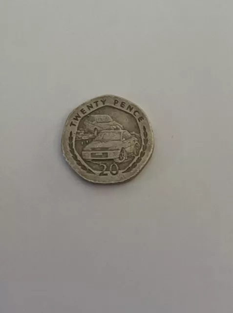 Isle of Man Rally Cars 20p coin - Very Rare And Collectible. Great Condition