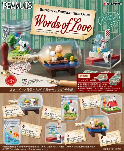 RE-MENT Peanuts SNOOPY & FRIENDS Terrarium Words Of Love Mini Diorama Figure Toy