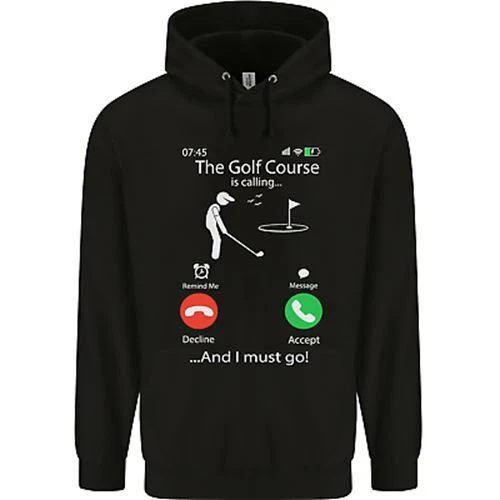 Golf Is Calling Golfer Golfing Funny Mens 80% Cotton Hoodie