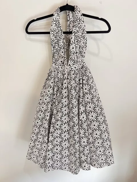 Jean Paul Gaultier for Target Black & White Floral Eyelet Halter Dress Size 3