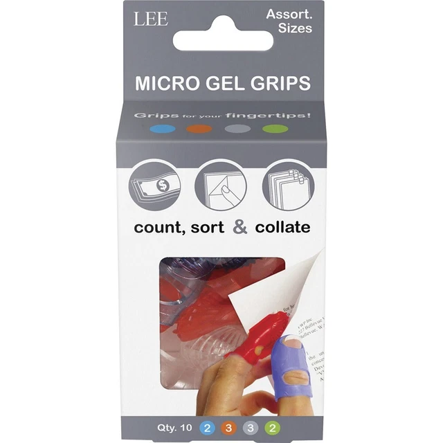 LEE Tippi Micro Gel Grips - #3 with 0.63" Diameter - Assorted, Green, Clear, Red