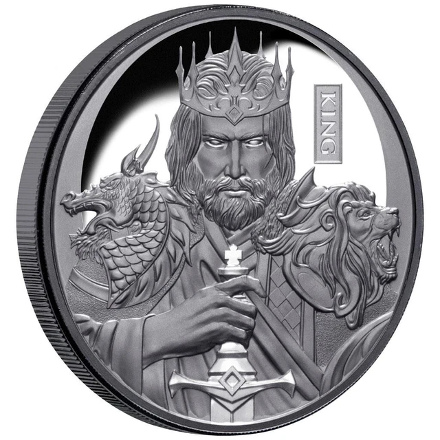 Silbermünze Schachkönig Chess King 2023 - Niue - im Etui - 1 Oz Black Proof