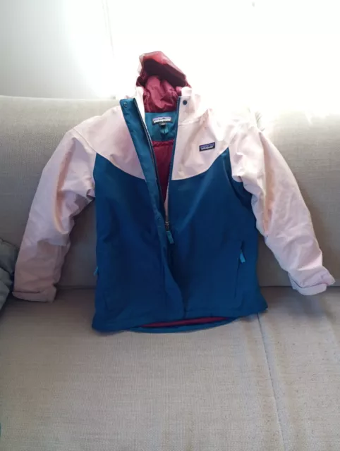 Patagonia Girls Everyday Ready Jacket Skijacke blau hellrosa Kinder Größe M/ 140