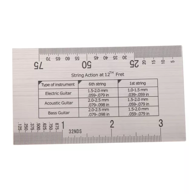 Edelstahl String Action Lineal Gitarrenbauer   Tool für Saiteninstrument