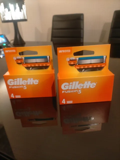 2 x Boxen Gillette Fusion5 manuelle Klingen 4er-Pack - BRANDNEU Original