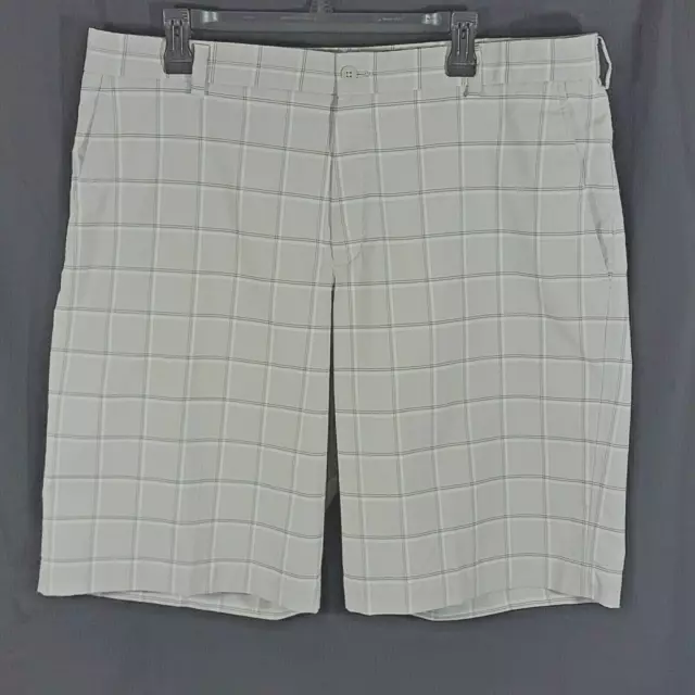 Nike Golf Mens Shorts Gray White Window Pane Checks Window Pane Belted Zip 38.5